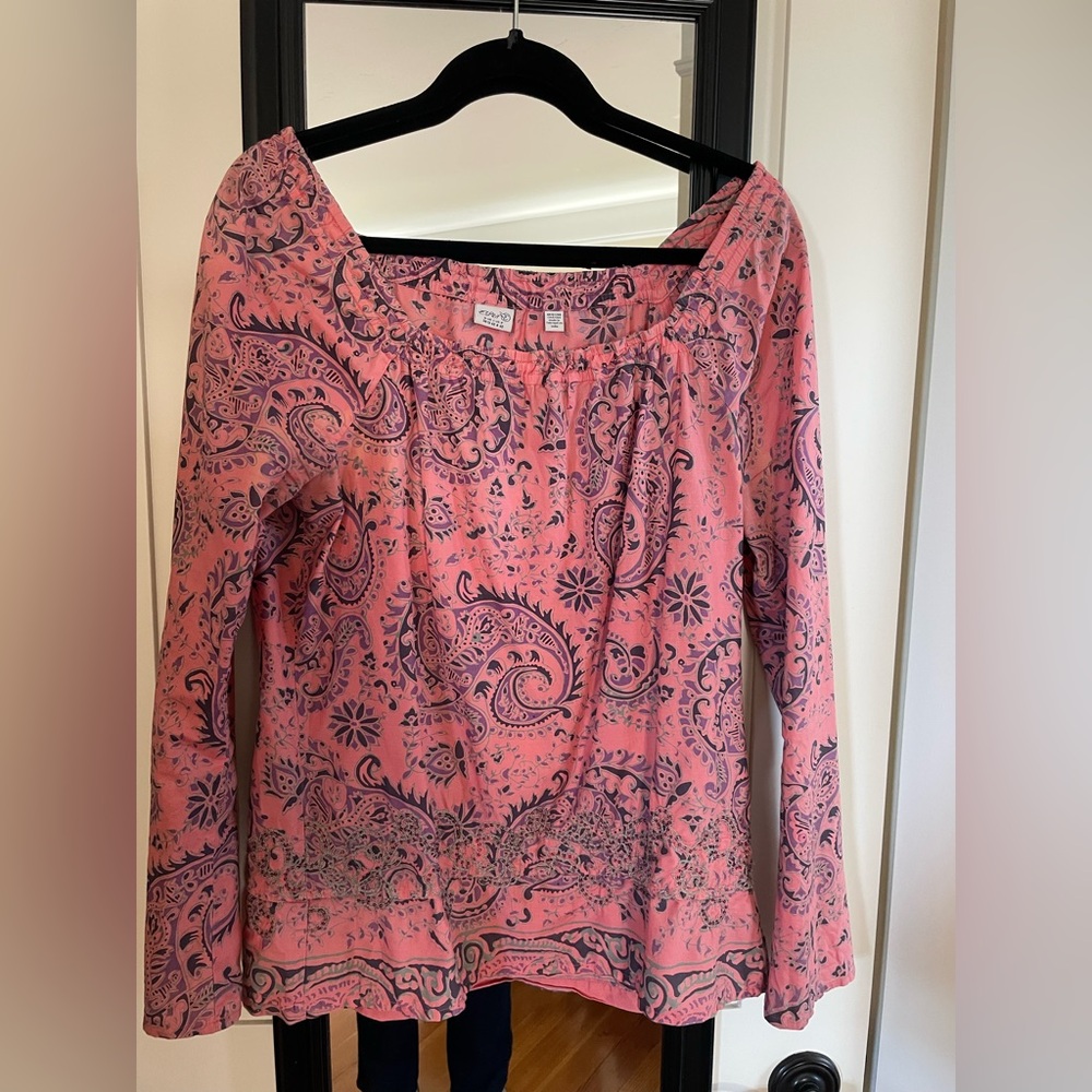 Esprit Pink and Black Paisley Top